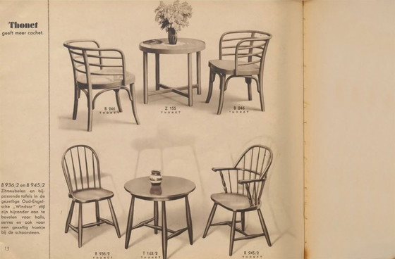 Image 1 of Set van 2 Thonet fauteuils, model B246, jaren 30, gerestaureerd en opnieuw gestoffeerd