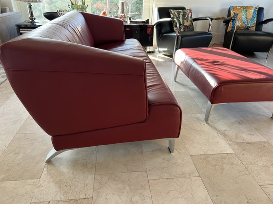 Image 1 of Divano a 3 posti e poggiapiedi Rolf Benz 2300