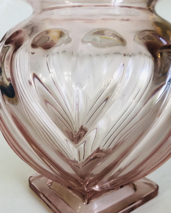 Image 1 of Vaso in vetro Rosaline in stile Art Déco di Rudolf Schrötter per Inwald