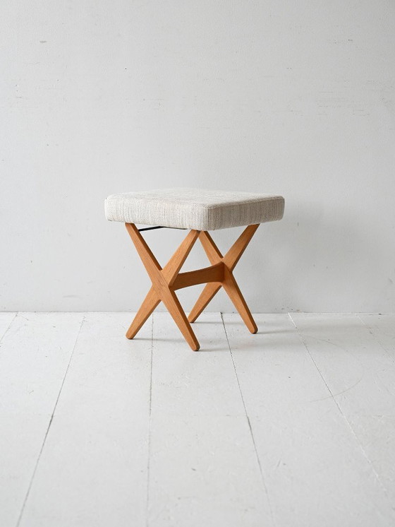 Image 1 of Repose-pieds scandinave en chêne vintage des années 1960 de Alf Svennson