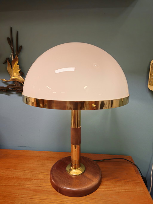 Vintage Temde Leuchten Tischlampe Schreibtischlampe Teak Messing