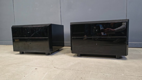 Image 1 of Par de mesitas de noche de Interluke, década de 1970.