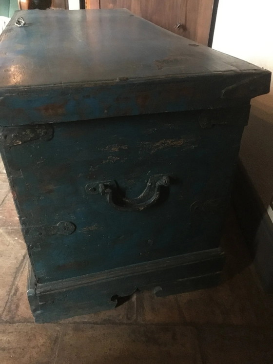 Blue Indian chest – Storage cabinet, Wood (photo 5 of 5)