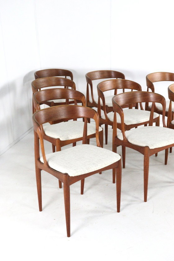 Image 1 of Set 10 Johannes Andersen voor Uldum mobelfabrik stoelen vintage 