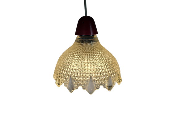 Image 1 of Erco Leuchten - Germany - pendant lamp - holophane style - Space Age - crystal - 70's