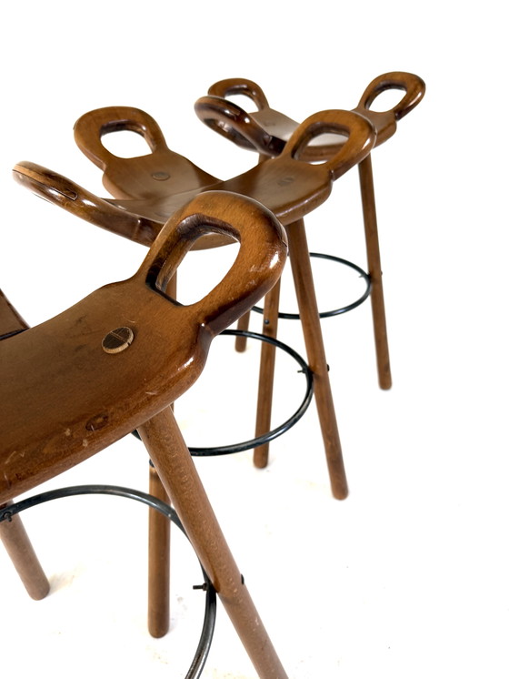 Image 1 of 3 tabourets de bar vintage « Marbella », Conoform '60