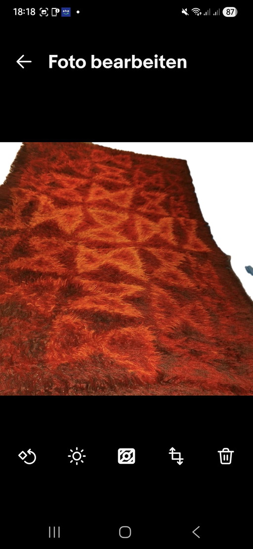 Vintage Rya rug from the 1970s - Pure new wool - Space Age design