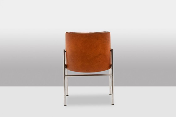 Image 1 of Set aus 6 Stühlen aus Leder und verchromtem Metall, 1970er Jahre