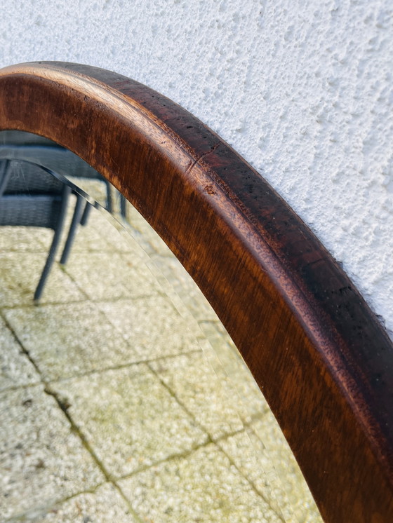 Image 1 of Miroir biseauté rond en bois