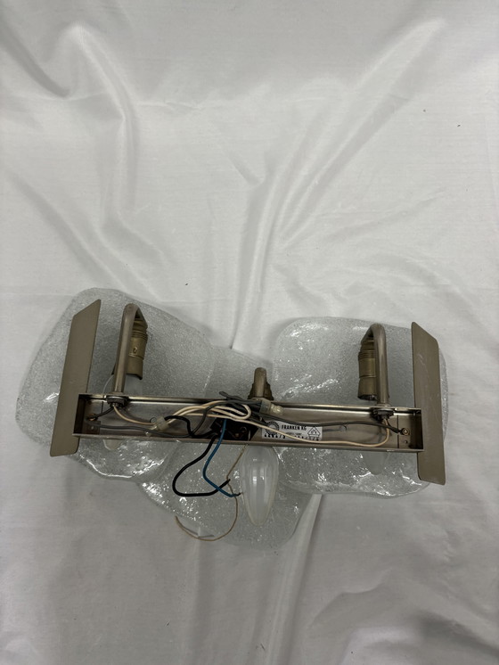 Image 1 of Vintage ice glass wall lamp Kalmar Franken Austria, 1960s