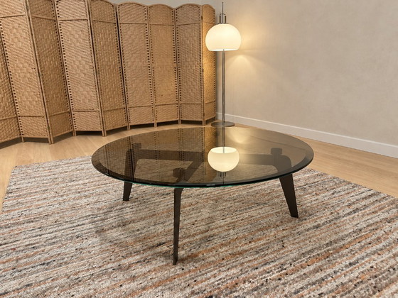 Neuwertiger Minotti Kirk Cross Couchtisch + GARANTIE, Couchtische, Glas, Holz, Transparent (Foto 3 von 7)
