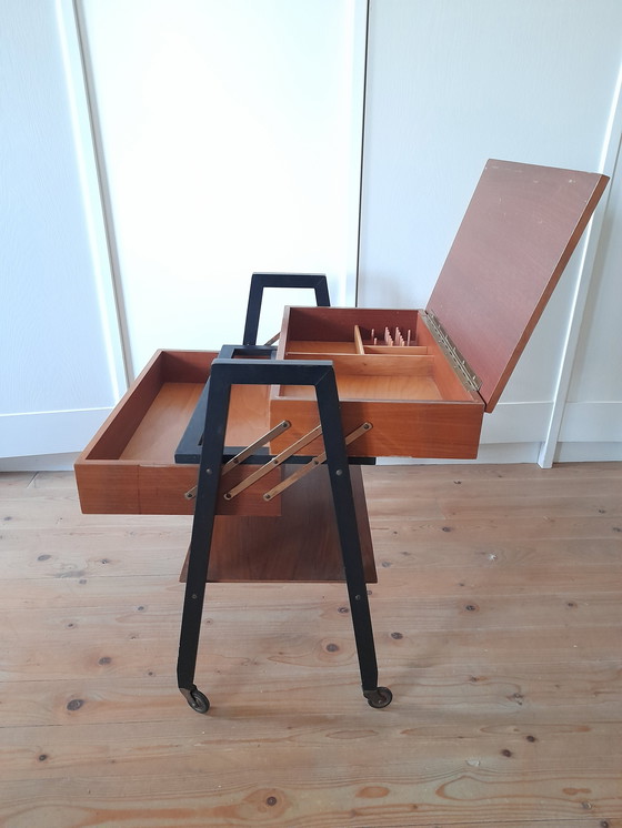 Image 1 of Danish teak sewing table