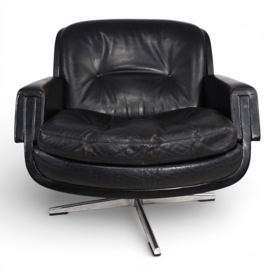 Image 1 of Fauteuil lounge en cuir Eugen Schmidt, 1960