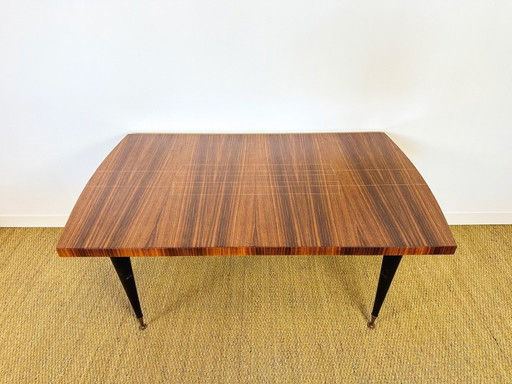 Mesa de comedor Art Déco de palisandro barnizado, 1940