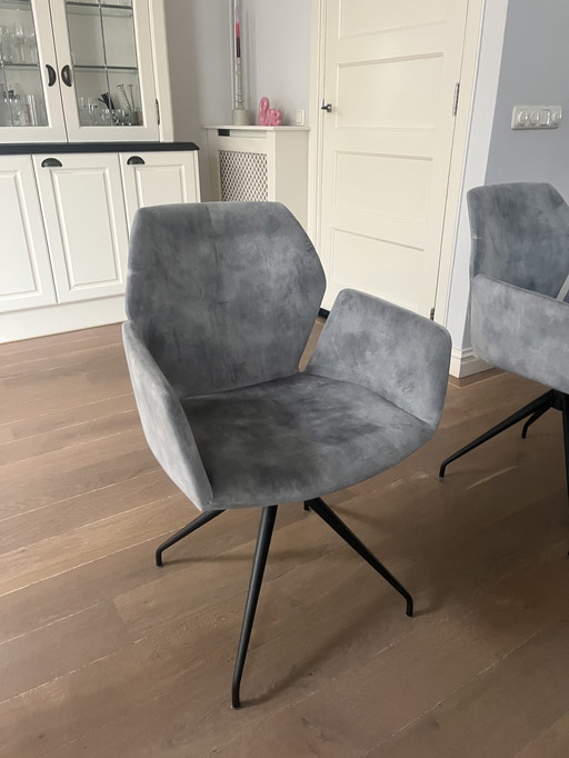 4 x Table du Sud Stoelen Mood, dessin, couleur acier