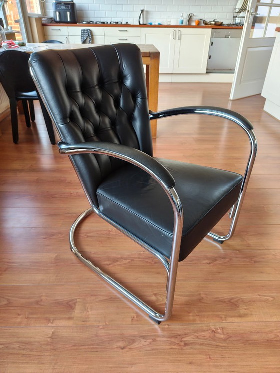 Dutch Originals Gispen 412SGE, Sillones, Cuero, Cromo, Negro, Bauhaus (foto 3 de 6)