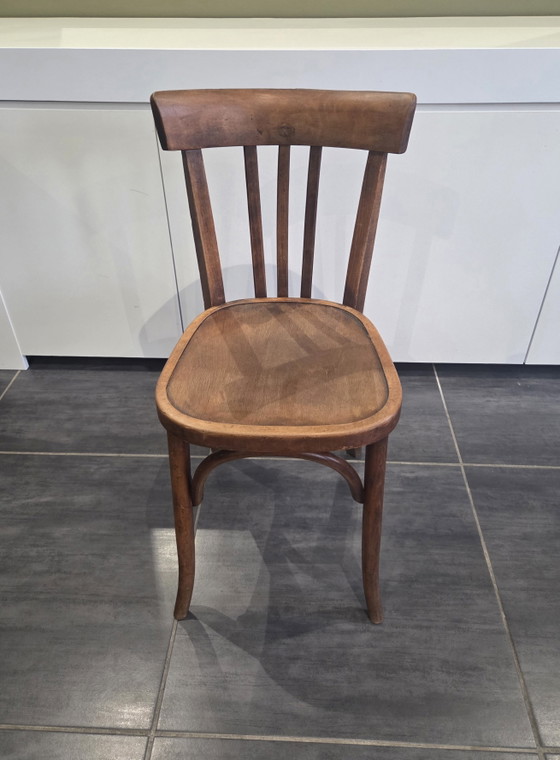Set van 10 vintage Fischel bistrostolen uit de jaren 70. – Eetkamerstoelen, Wood (photo 9 of 11)