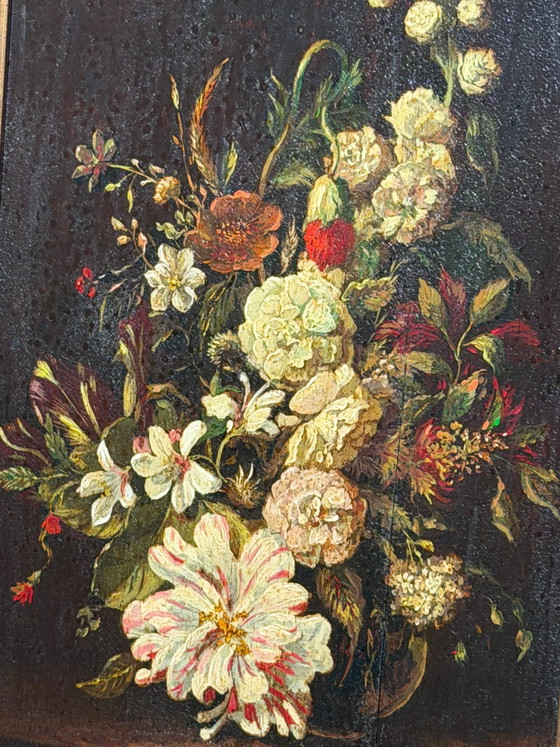 Antique French School Floral Still Life – Oil on Panel – Signed Letour – Paintings & Drawings (photo 3 of 6)