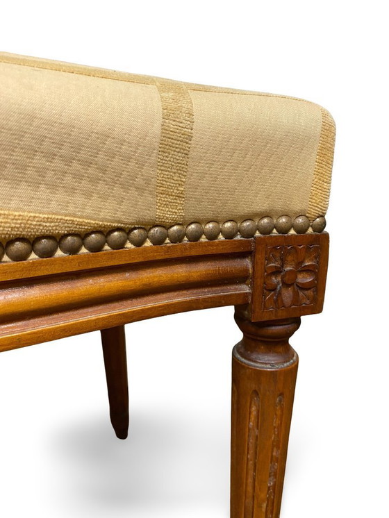 Image 1 of 2x Louis XVI Medaillon Stoelen - XIXe eeuw - Crème/honingkleur