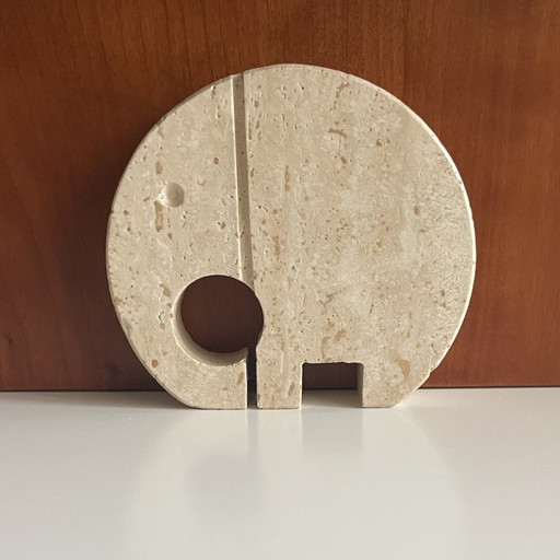Portacarte in travertino scultura elefante Fratelli Mannelli – decoratieve objecten, Stone (photo 2 of 5)
