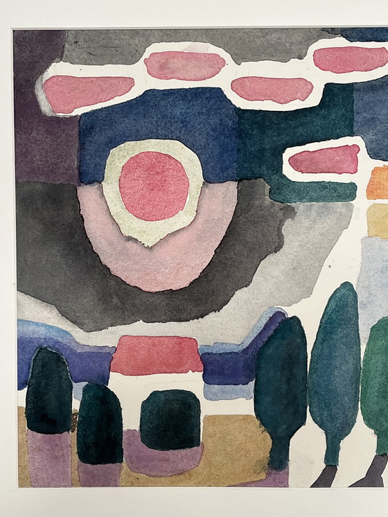 Image 1 of Soleil à côté de la lune, aquarelle de Dinieks