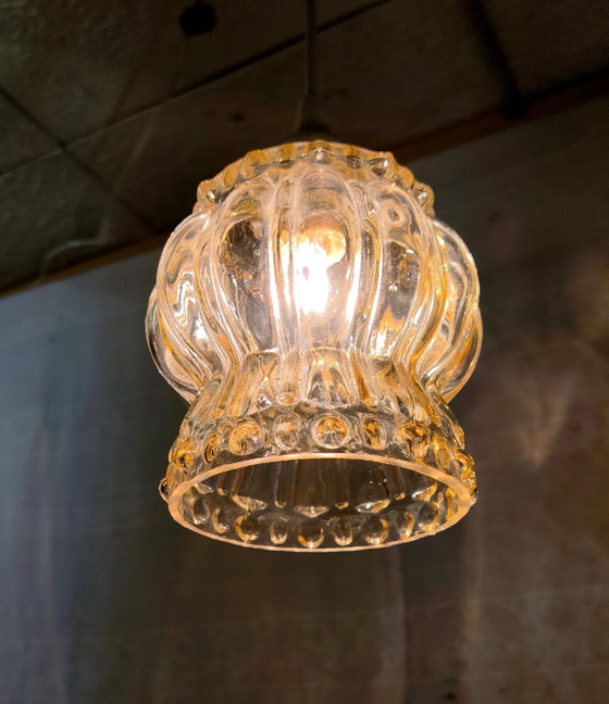 Molded Glass Globe Pendant Light - Mid-20th Century – Pendant lamps (photo 3 of 8)