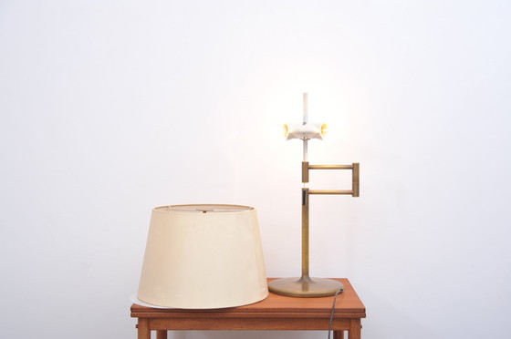 Image 1 of Brass table lamp with swivel arm (1970s)