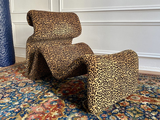 Vintage Leopard Lounge Chair