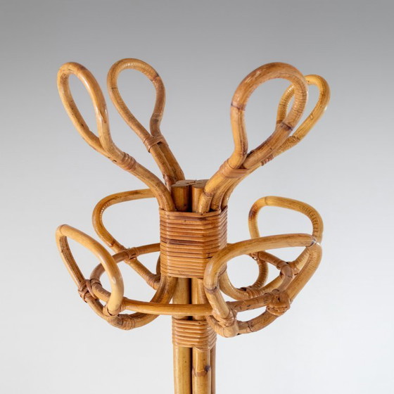 Image 1 of 1x Vintage gebogen bamboe kapstok, Franco Albini, Italië, jaren 1950