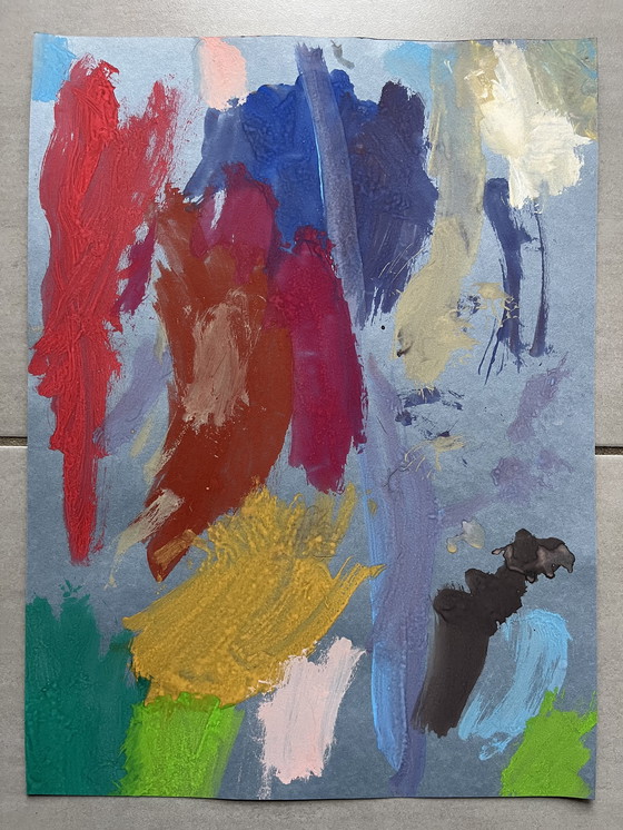 Image 1 of Abstracte gouache op papier, 40x30 cm.