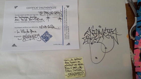 Image 1 of Enigma 9 - No Pen No Gain - Artist's Canvas