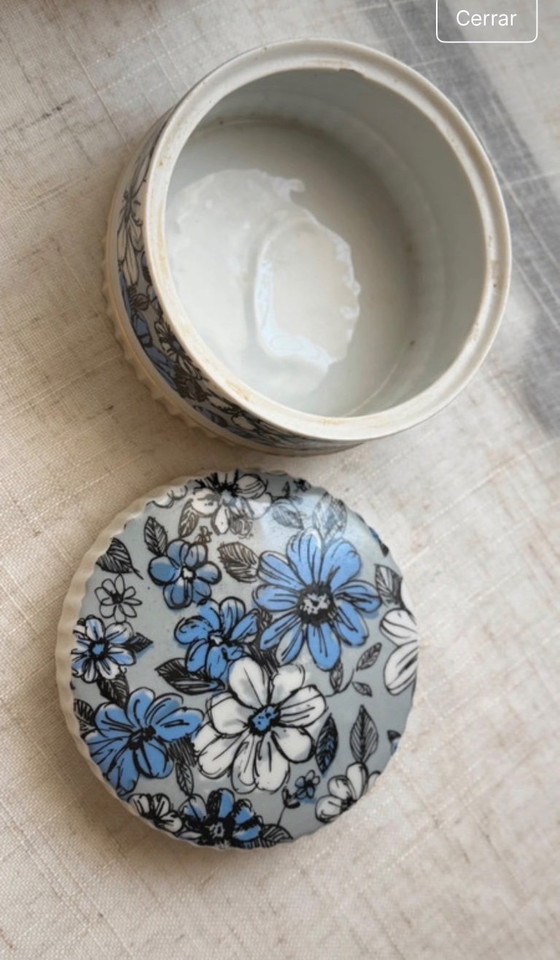 Image 1 of Floral ceramic vanity set, 1970s