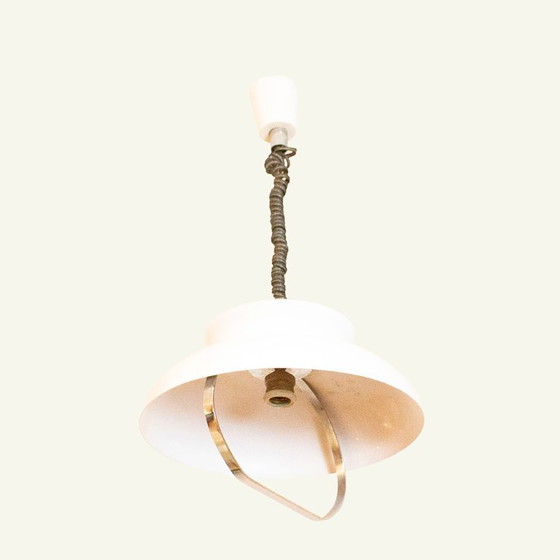 Image 1 of Witte Italiaanse hanglamp uit het ruimtetijdperk, jaren 70