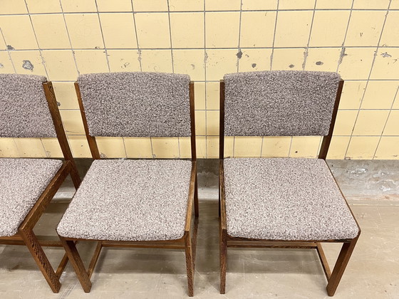 Image 1 of Set van zes vintage stoelen in Wengé-stof.