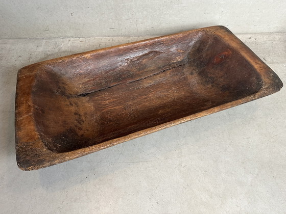 Image 1 of XXL 19de eeuws antieke houten trog 
