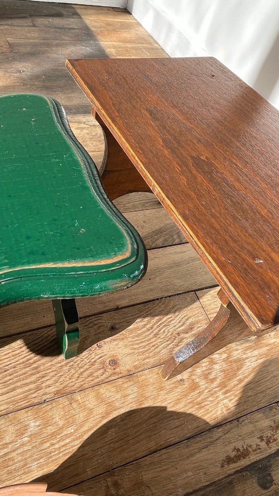 Image 1 of 2 mini Vintage WOODEN TABOURETS