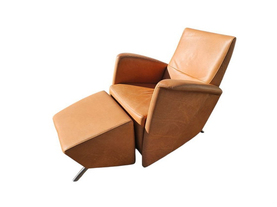 Image 1 of Poltrona + pouf abbinato - pelle - 2000