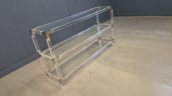 Image 1 of Chrome and lucite console table, 1970s