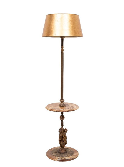 Deknudt Onyx Floor lamp side Table 1970s Belgium