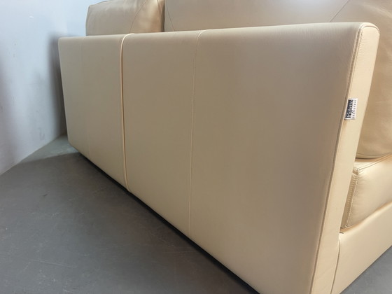 Divano paesaggistico Frighetto in pelle crema italiana con chaise longue e tavolo, Italia, anni '80-'90 (photo 11 of 15)
