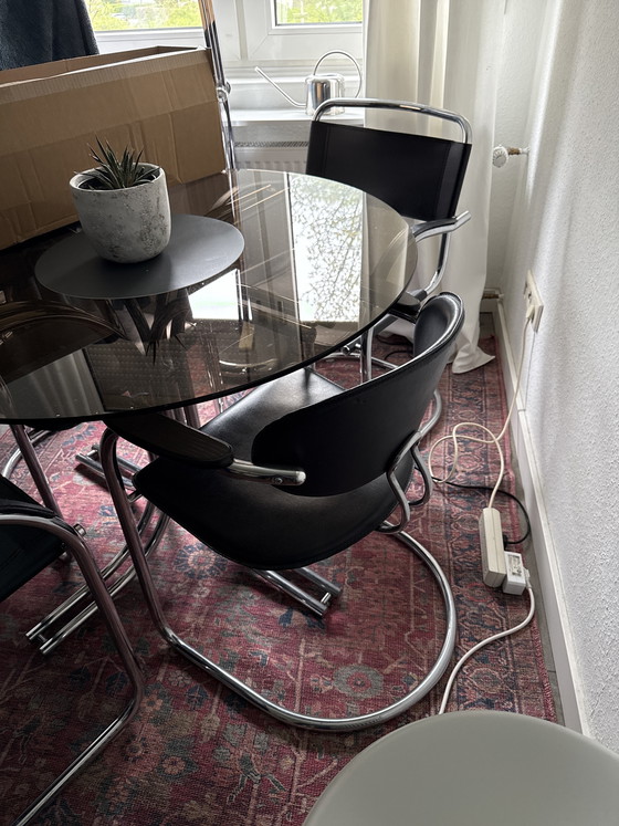 Image 1 of 2x Set Effezeta Freischwinger Stühle Bauhaus Midden eeuw Gemaakt in Italië 