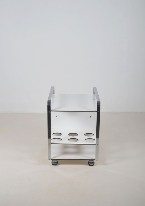 Image 1 of Italian Postmodern Serving Cart With Sleek Design, 1980s
