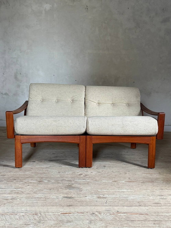 Divanetto scandinavo per tartine a 2 posti in teak Kirsten & Sven E. Jensen – Glostrup, Divani 2 posti, Wool (photo 4 of 11)