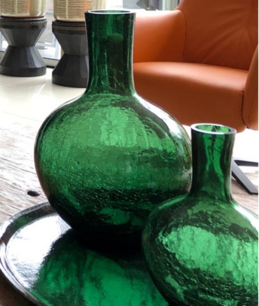 2 pots à poignet : Vase boule en verre craquelé L et S vert – Pols Potten, vazen, Glass (photo 2 of 5)