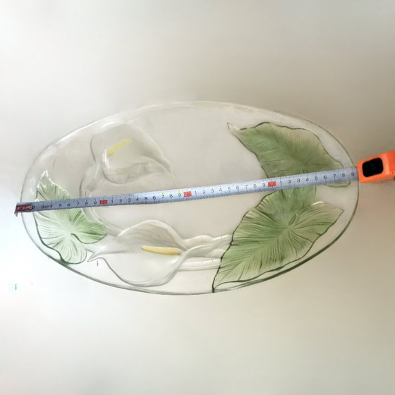 Image 1 of GLASTABLETT - GEPRÄGTE BLUMEN DEKORATION