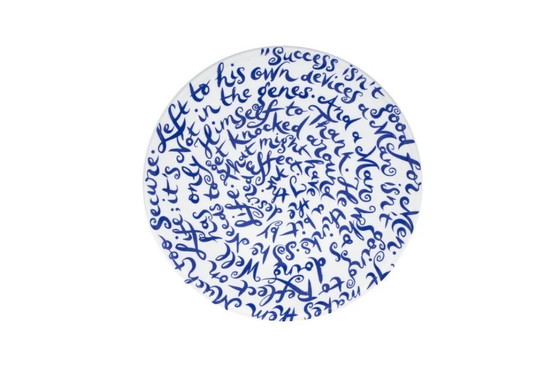 Image 1 of Wandbord - Royal Delft met Engelse tekst - diskus "MEN"