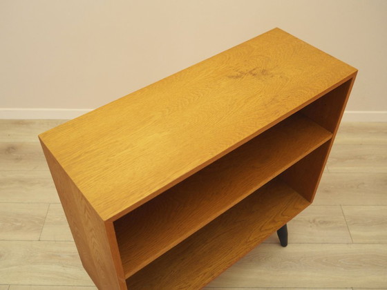 Ash veneered shelving unit by Hjørnebo with angled legs, Danish design, 1960s – Bookcases, Wood (photo 7 of 11)