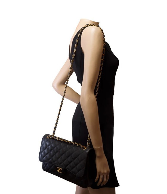 Image 1 of Sac CHANEL Timeless/Classique en Cuir Noir - 103396
