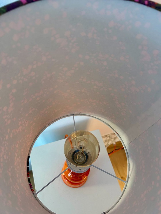 Image 1 of Tall vintage table lamp - 1970s - by Hustadt Leuchten - restored with a new shade