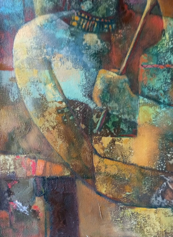 Original Oil Painting Abstract Figurative Girl Gifts to Pharaoh – Paintings & Drawings, Canvas (photo 8 of 13)